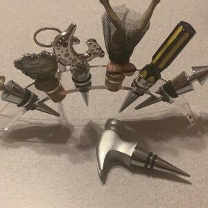 Silver and Black Wine Bottle Stoppers